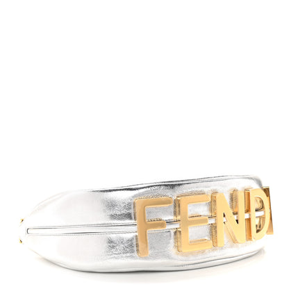 Fendi Rock Millenium Small Fendigraphy Hobo Bag Argento 4 of 10