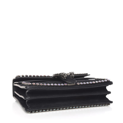 Gucci Suede Crystal Small Dionysus Shoulder Bag Black 4 of 9