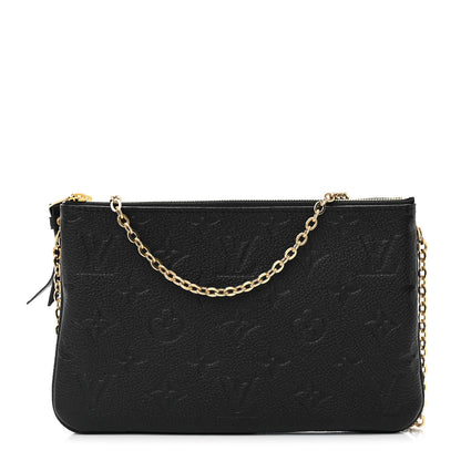 Louis Vuitton Empreinte Double Zip Pochette Black 1 of 12