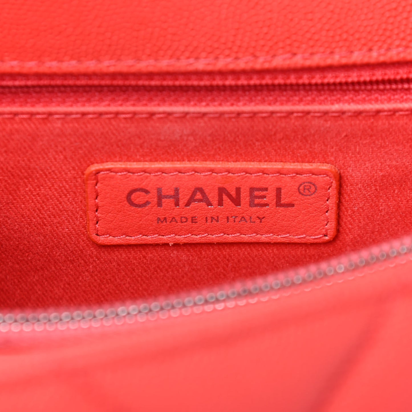 Caviar Chevron Quilted Small Coco Handle Flap Red