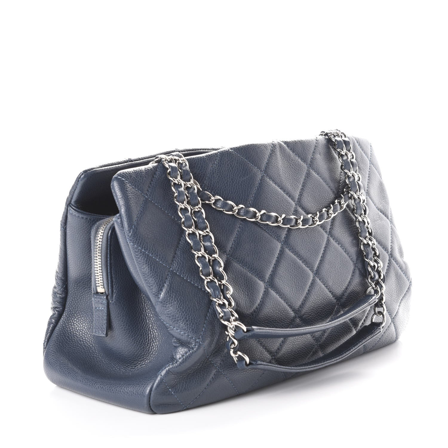 Chanel Caviar Quilted Timeless CC Tote Blue 3 of 11