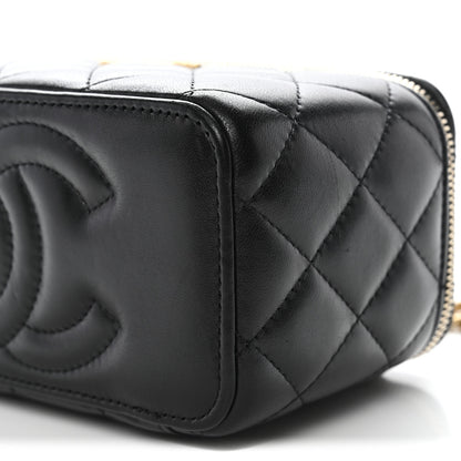 Chanel Lambskin Quilted Small Pillow Crush Vanity Case With Chain Black 10 of 12