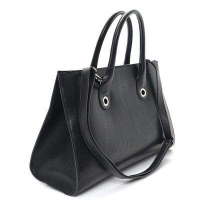 Jimmy Choo Crocodile Embossed Calfskin Riley Tote Black 3 of 10
