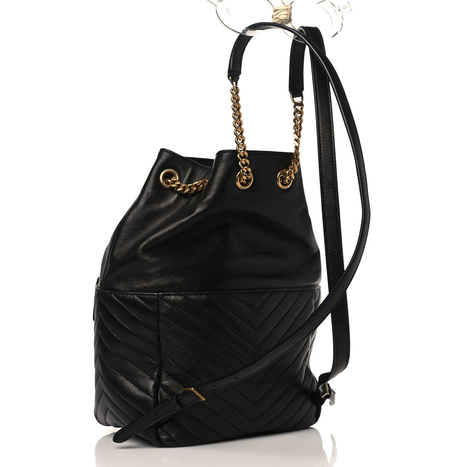Saint Laurent Lambskin Matelasse Monogram Joe Backpack Black 3 of 9