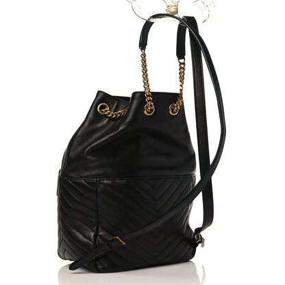 Saint Laurent Lambskin Matelasse Monogram Joe Backpack Black 3 of 9
