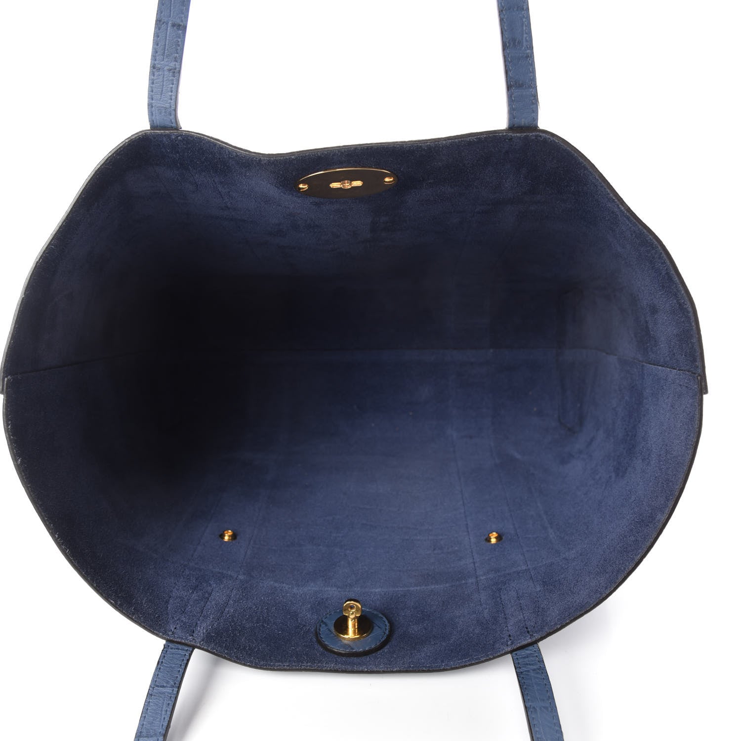 Mulberry Matte Crocodile Embossed Bayswater Tote Pale Navy 6 of 16