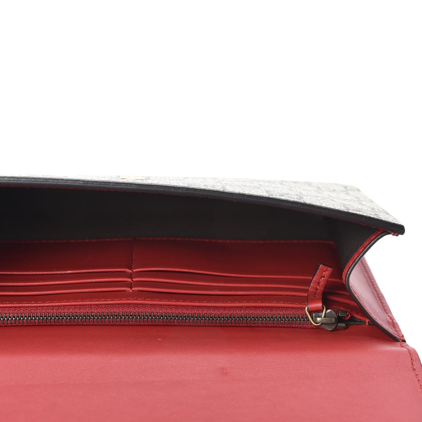 GG Supreme Monogram Mini Peony Pearly Clutch Red