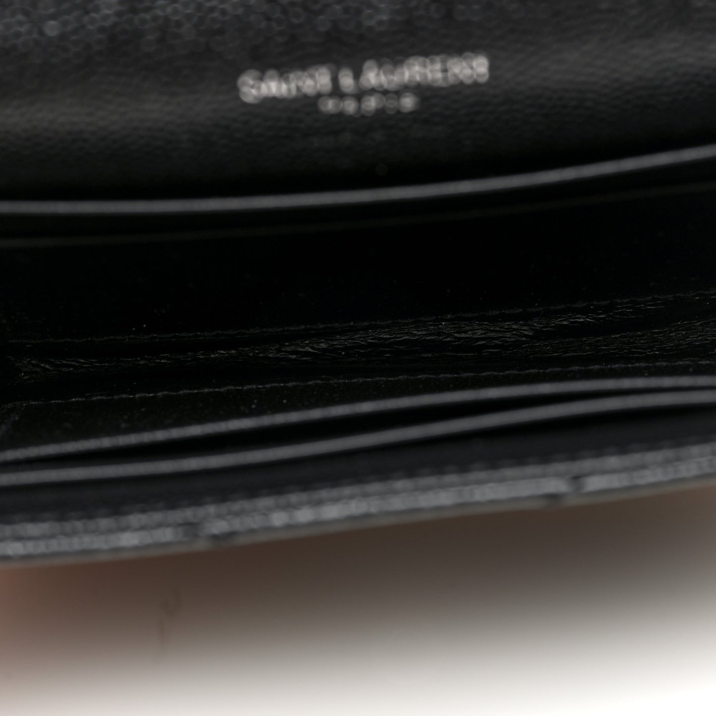 Grain De Poudre Matelasse Chevron Small Monogram Envelope Wallet Black Black