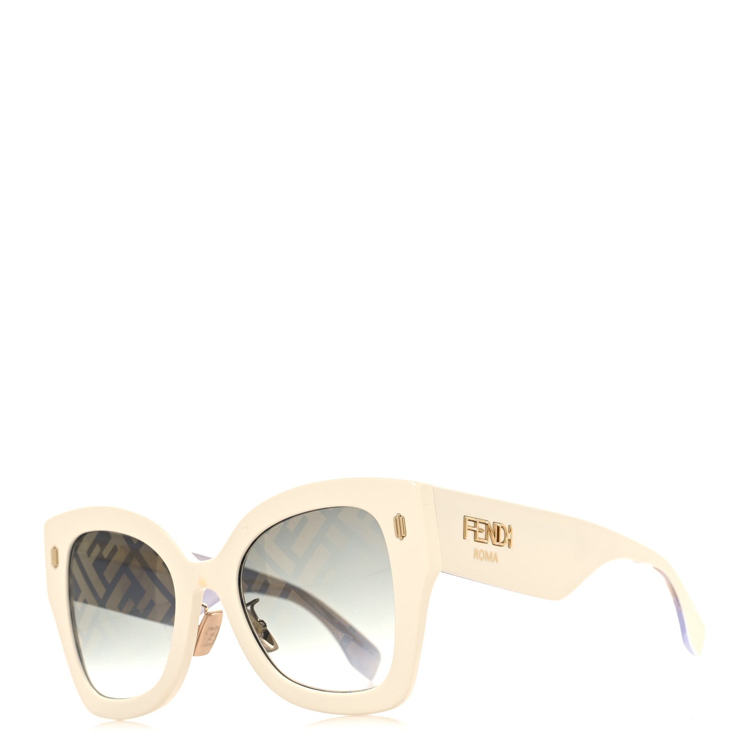 Fendi Acetate 53mm Sunglasses FF 0434/G/S White Gold 1 of 8