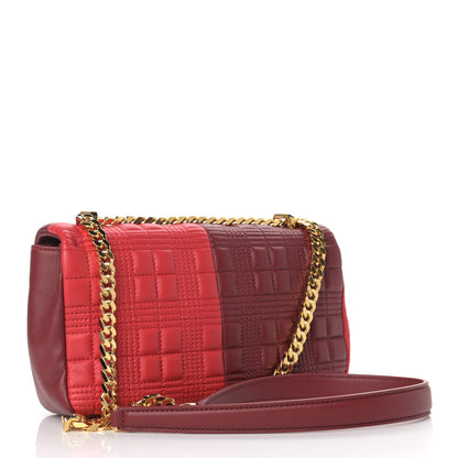 Burberry Lambskin Quilted Small Lola Bag Bright Red Dark Crimson 3 of 10