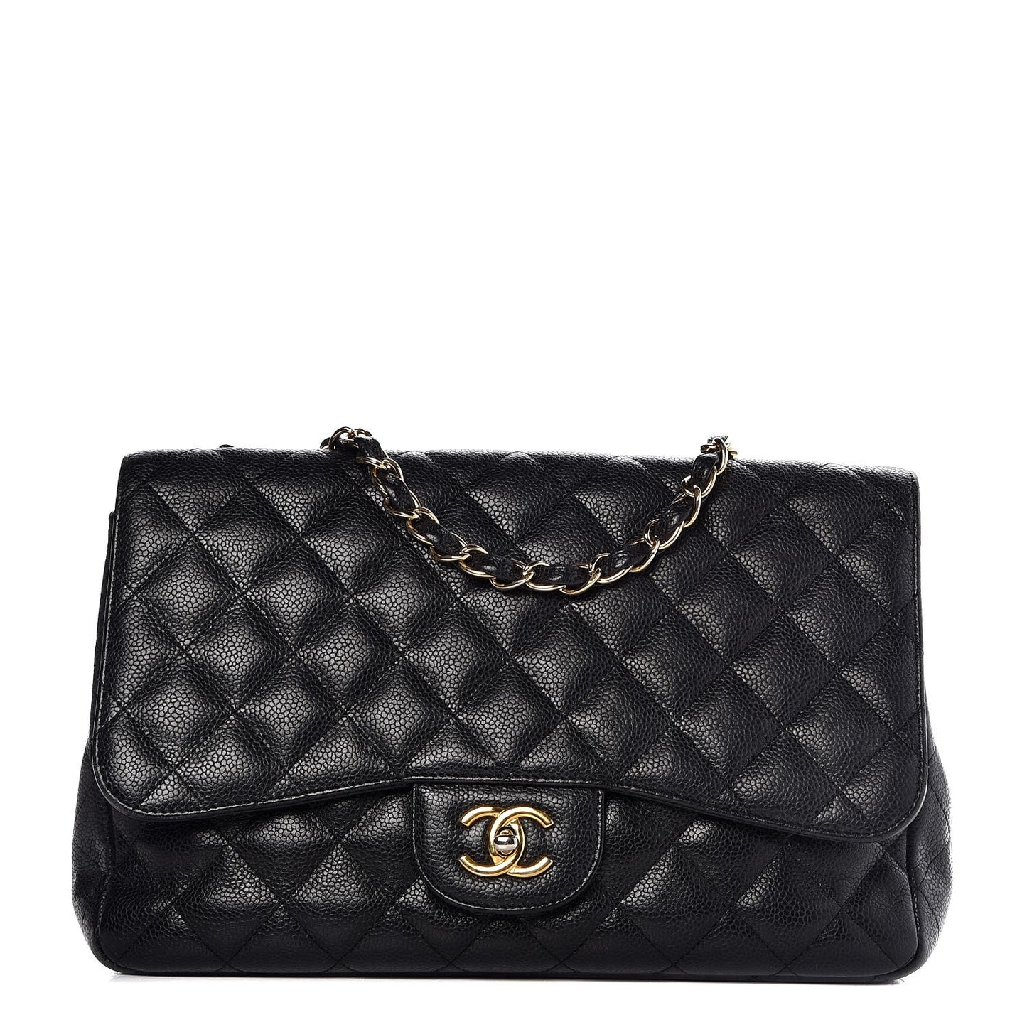 Caviar Quilted Jumbo Single Flap Black