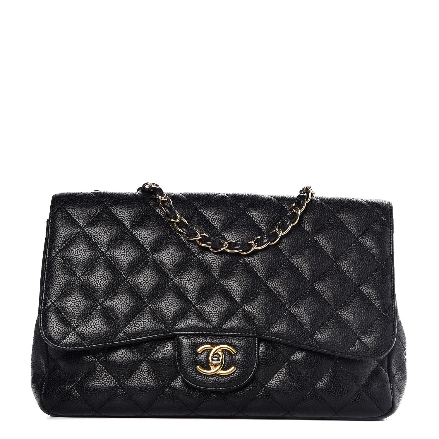 Chanel Caviar Quilted Jumbo Single Flap Black 1 of 8