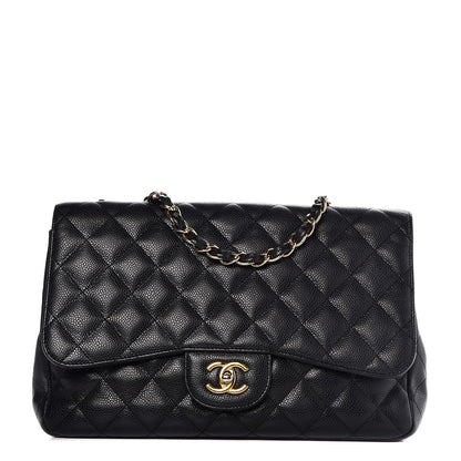 Chanel Caviar Quilted Jumbo Single Flap Black 1 of 8