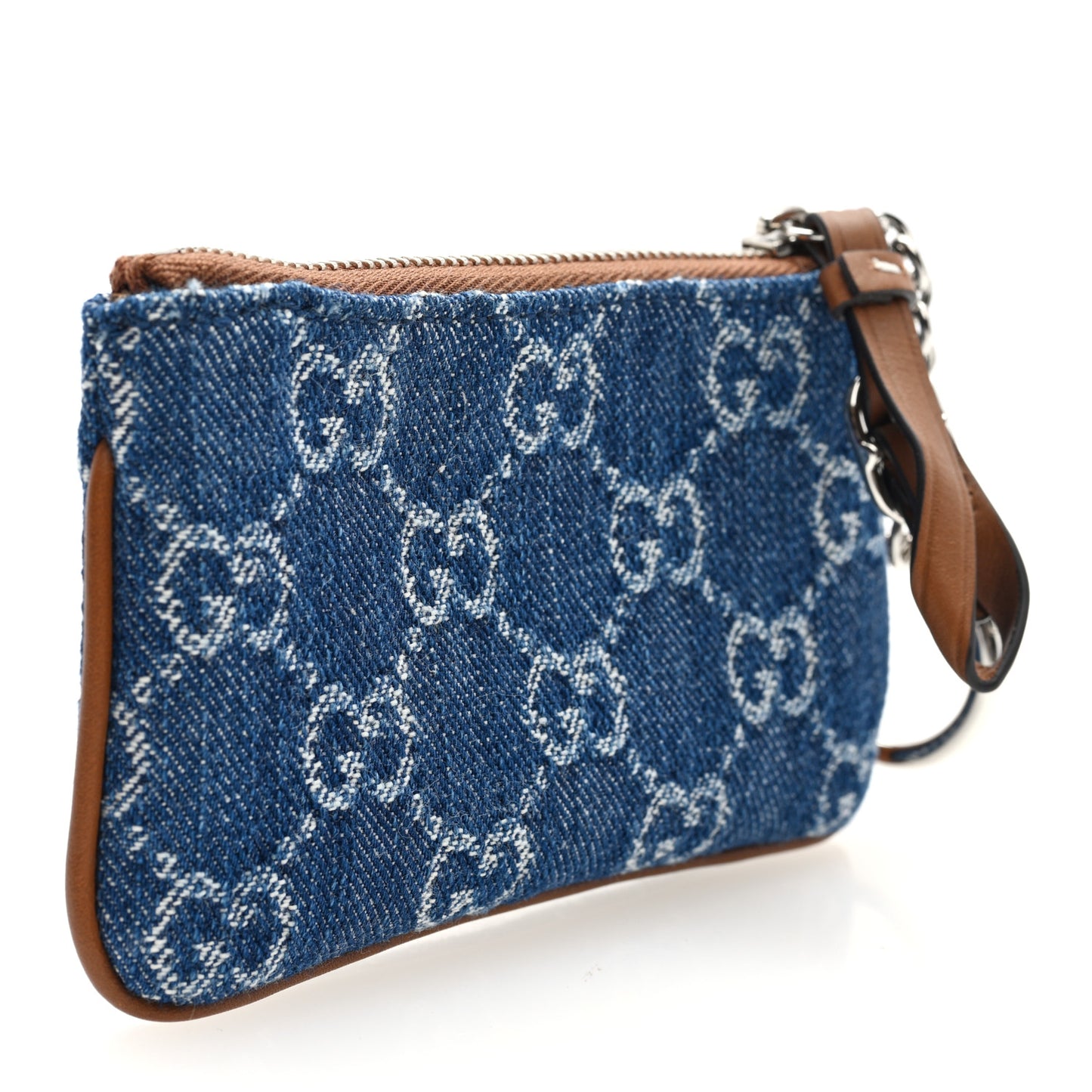 New Denim GG Monogram Selleria Key Case Blue