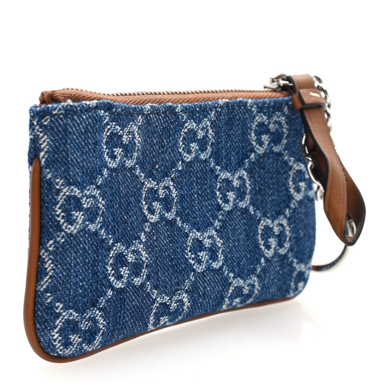 Gucci New Denim GG Monogram Selleria Key Case Blue 3 of 7
