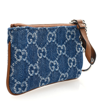Gucci New Denim GG Monogram Selleria Key Case Blue 3 of 7