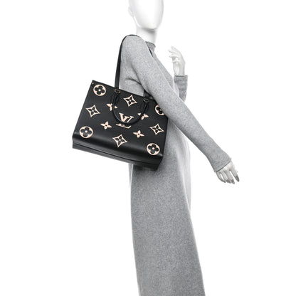 Louis Vuitton Empreinte Monogram Giant Onthego MM Black Beige 2 of 10