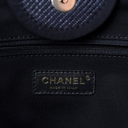 Chanel Mixed Fibers Calfskin Medium Deauville Tote Black 9 of 12