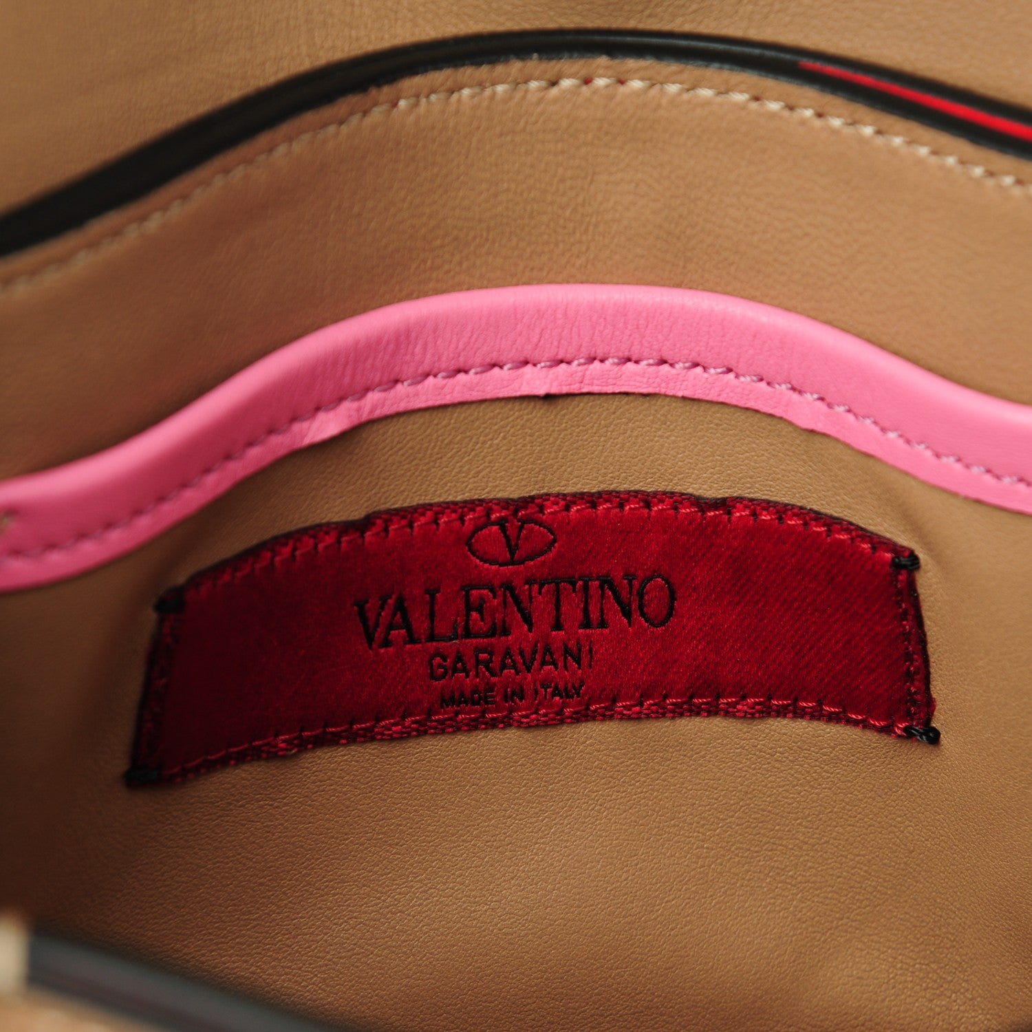Valentino Garavani Calfskin Rivet Colorblock Mini Shoulder Bag Ninphea Rubin 6 of 7