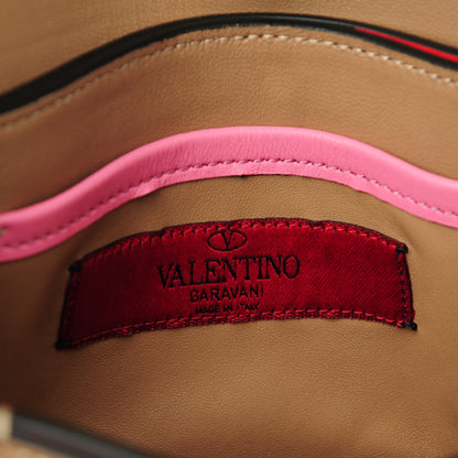 Valentino Garavani Calfskin Rivet Colorblock Mini Shoulder Bag Ninphea Rubin 6 of 7