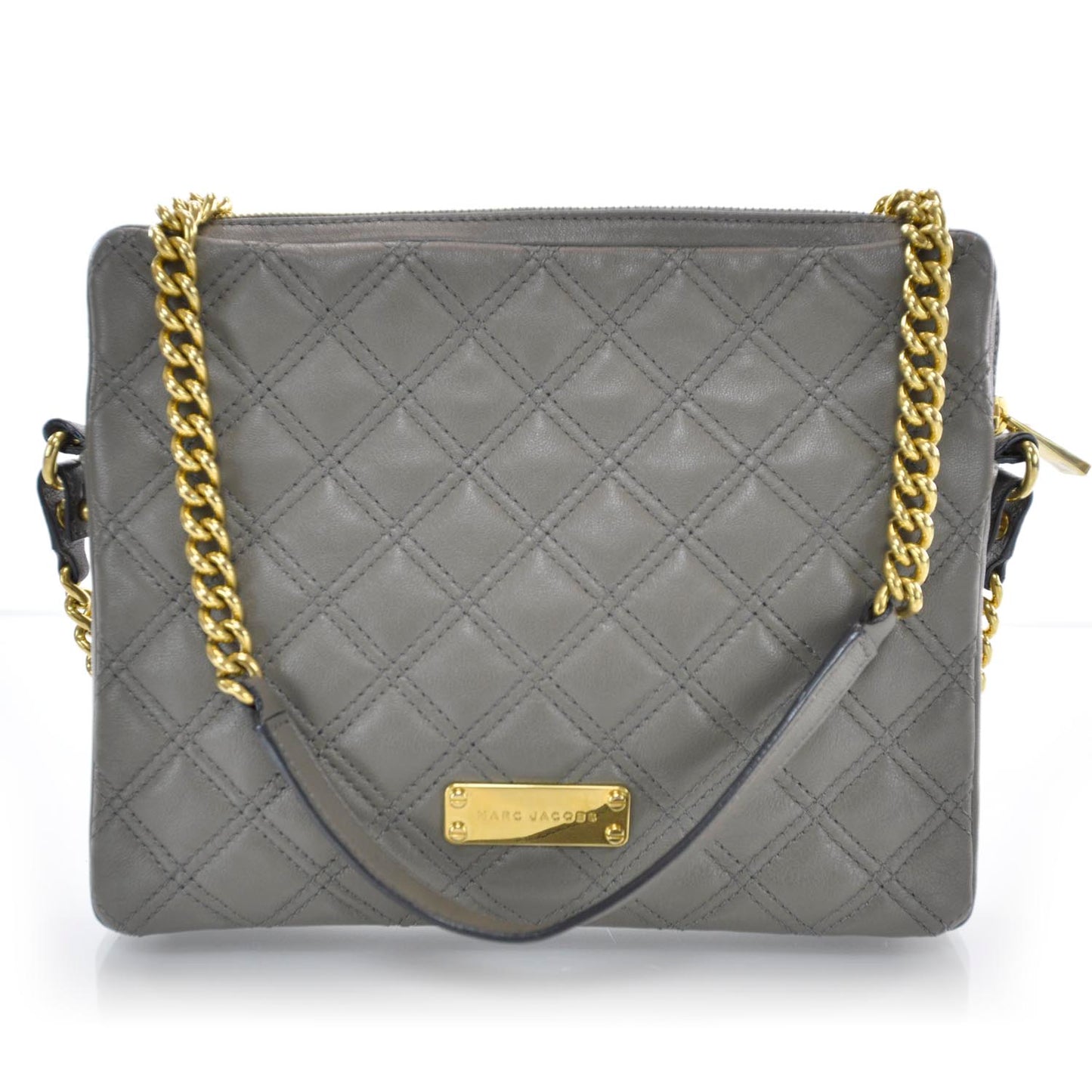 Leather iPad Case Shoulder Bag Grey