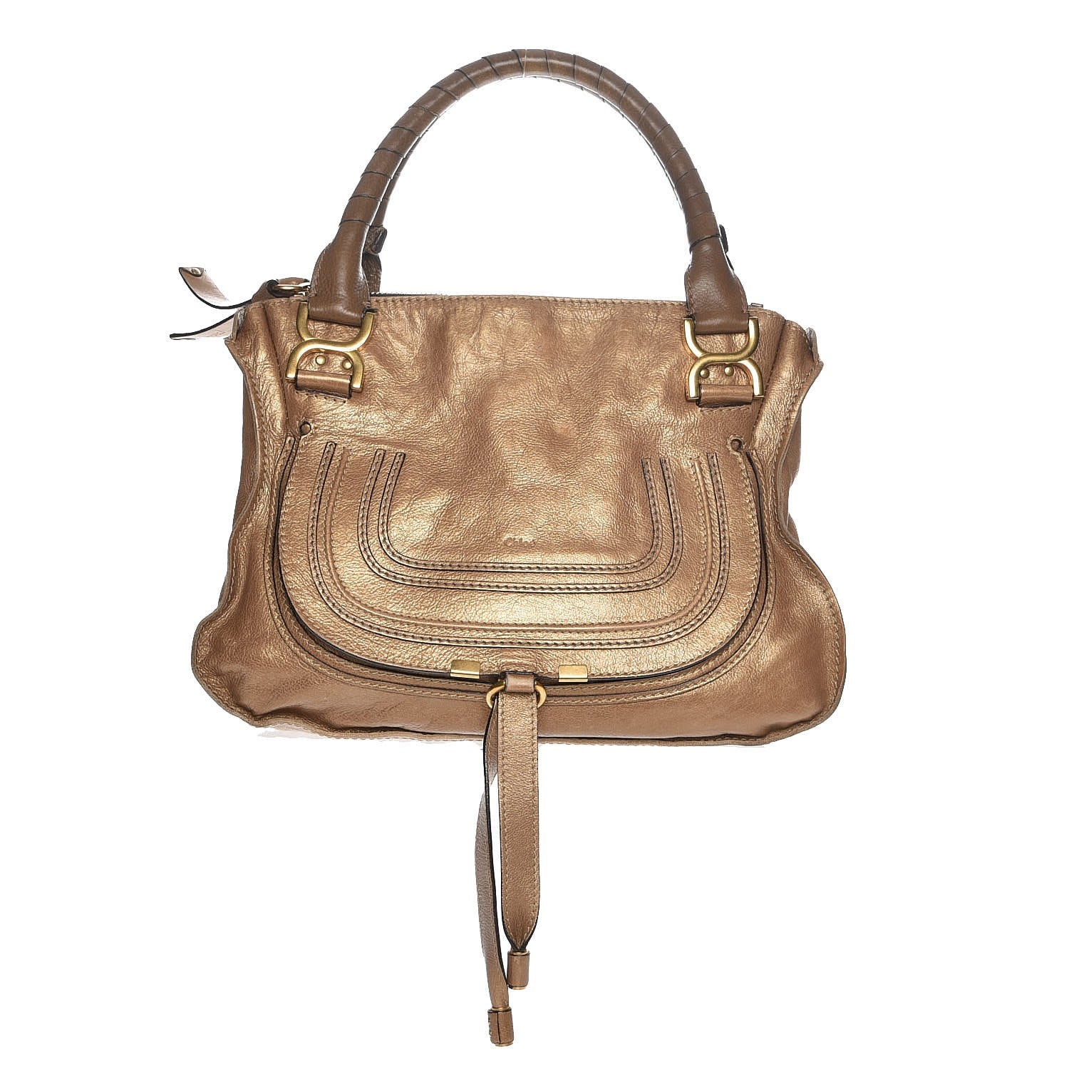 Chloe Metallic Calfskin Medium Marcie Satchel Gold 1 of 20