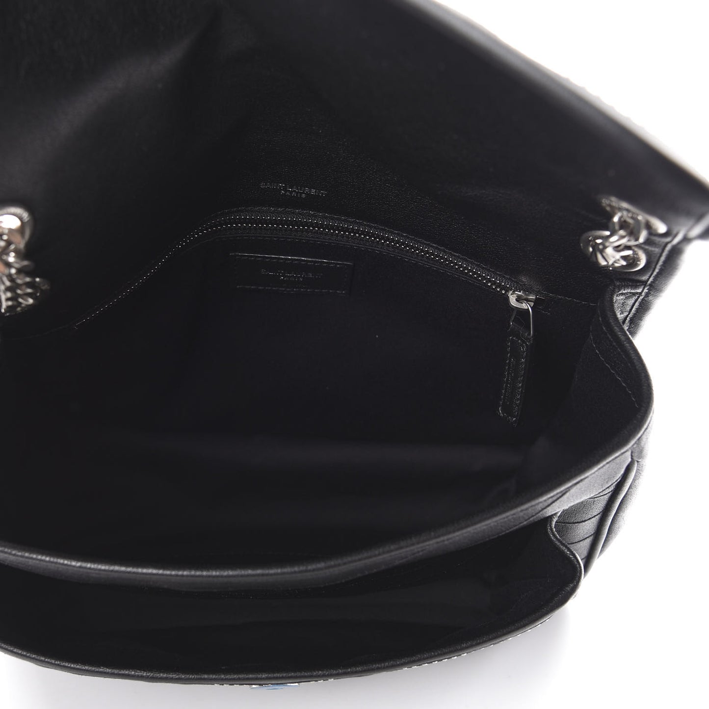 Lambskin Matelasse Monogram Microstud Medium Niki Chain Satchel Black