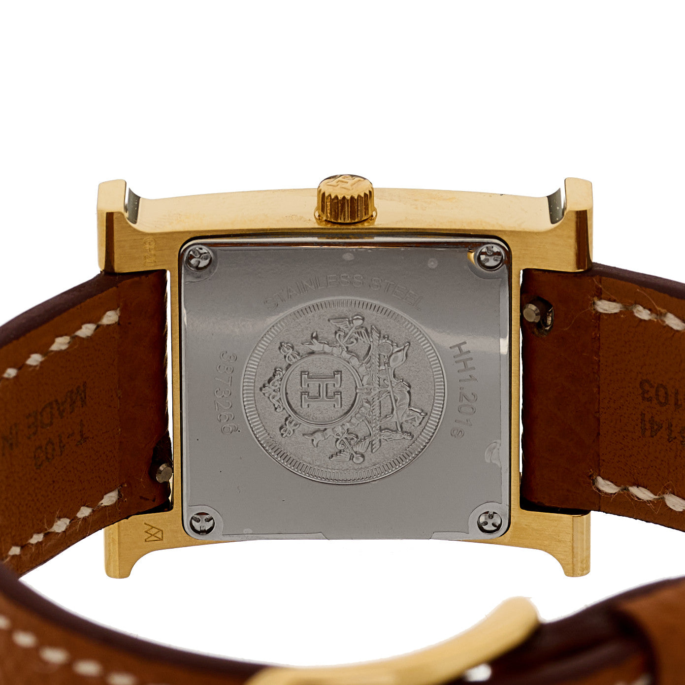 Stainless Steel Epsom 21mm Heure H Hour Quartz Watch Gold