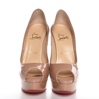 Christian Louboutin Patent Lady Peep 150 Pumps 37.5 Nude 2 of 11