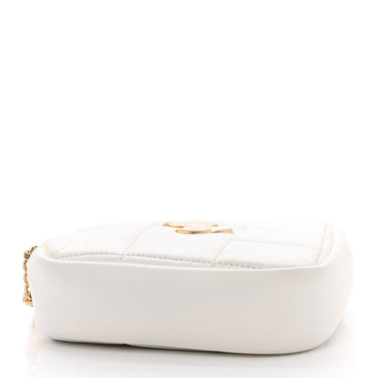 Chanel Lambskin Quilted Diamond Clutch With Chain White 4 of 12