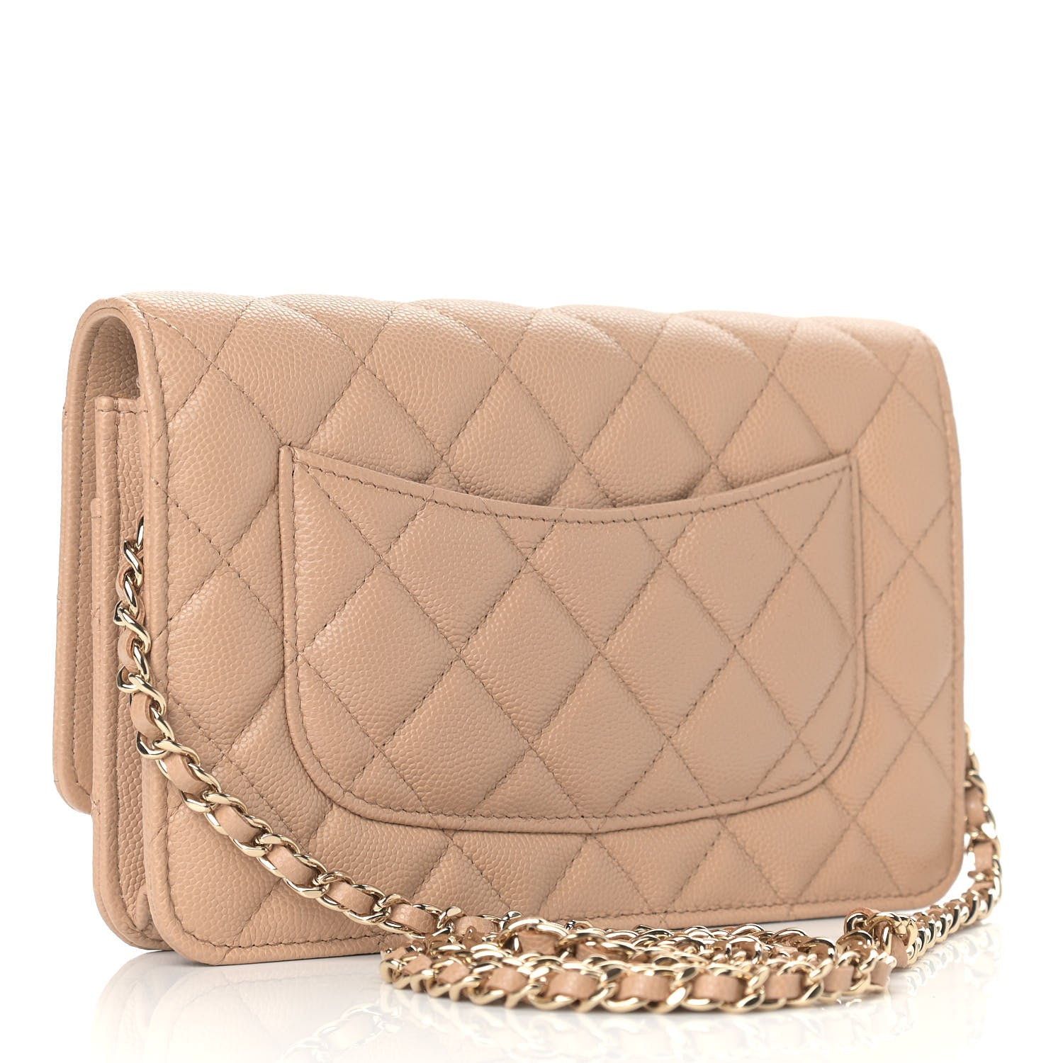 Chanel Caviar Quilted Wallet On Chain WOC Beige 3 of 11