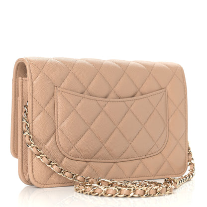 Chanel Caviar Quilted Wallet On Chain WOC Beige 3 of 11