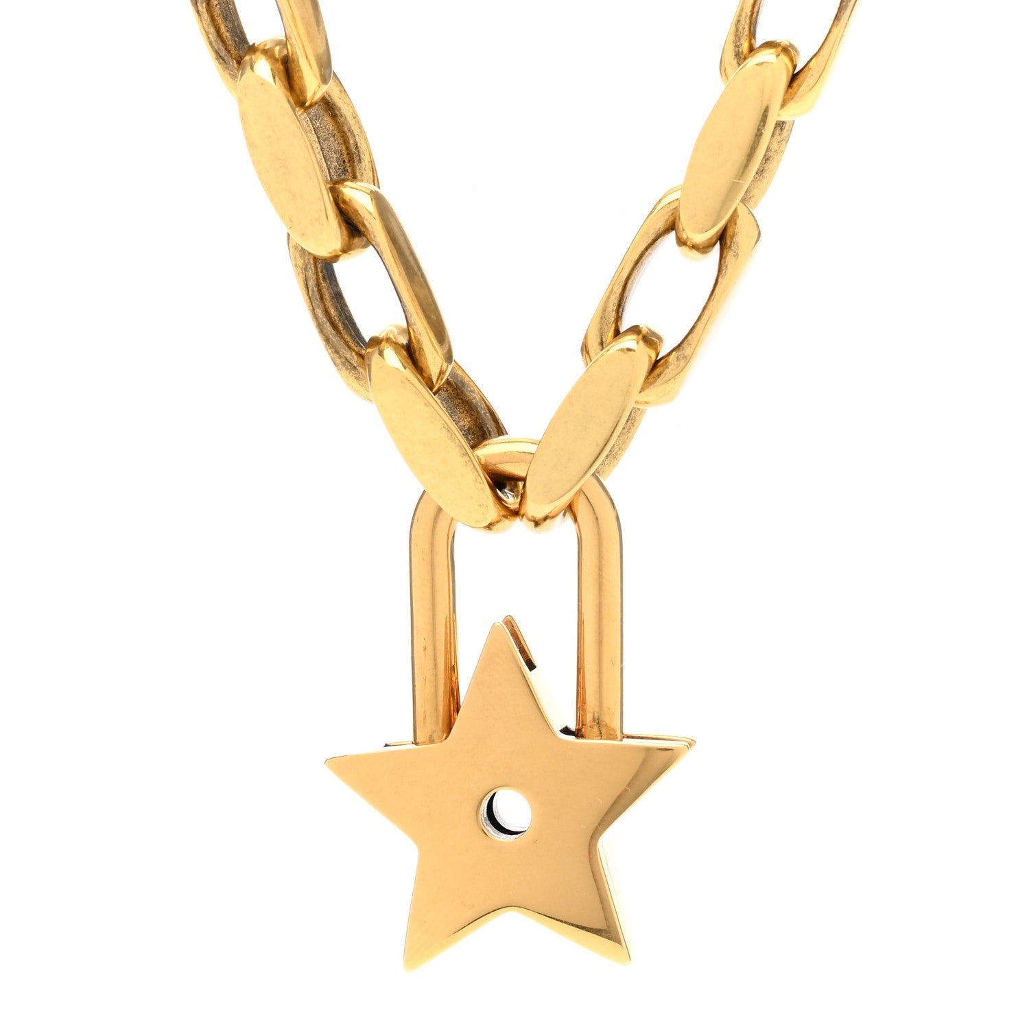 Christian Dior Metal Lucky Star Choker Necklace Aged Gold 4 of 6