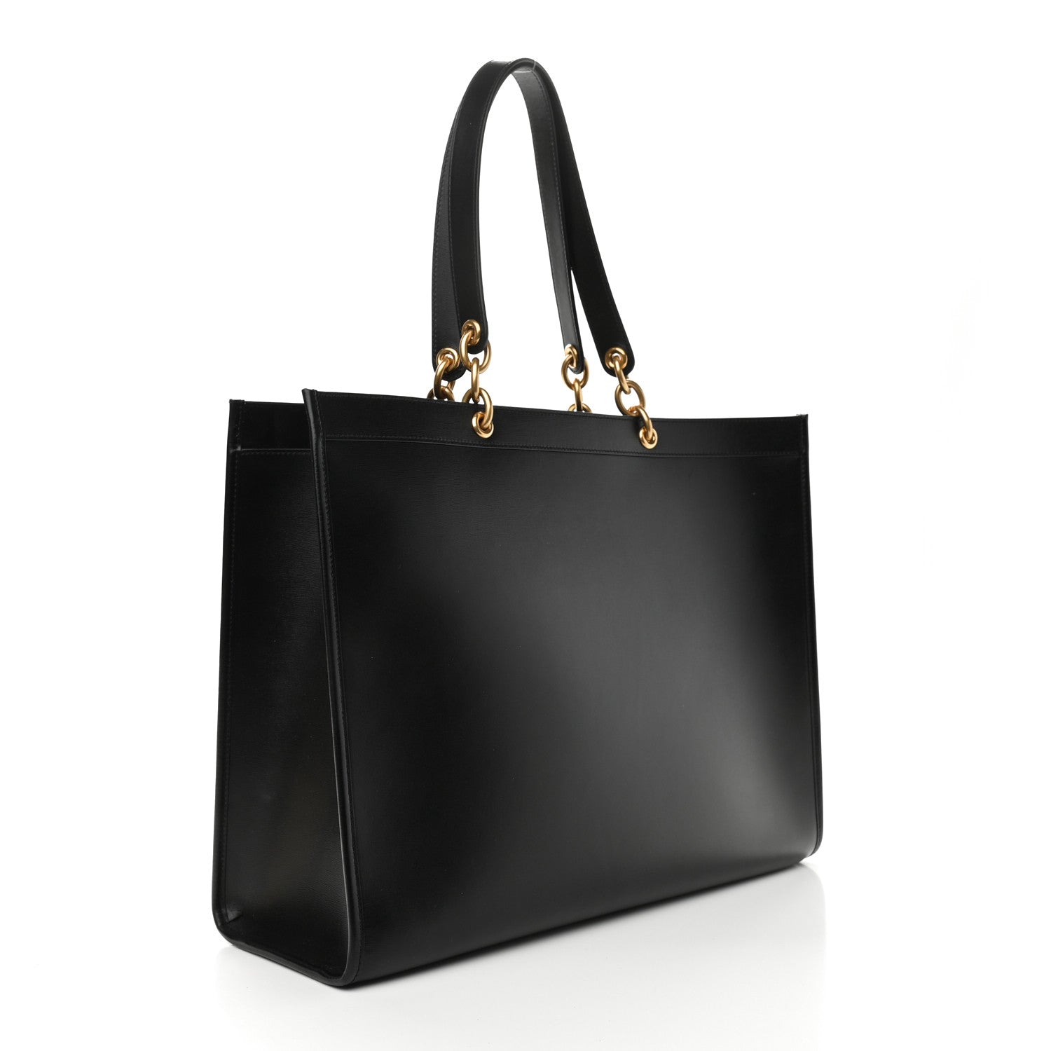 Saint Laurent Smooth Calfskin Maillon Cabas Tote Black 3 of 8