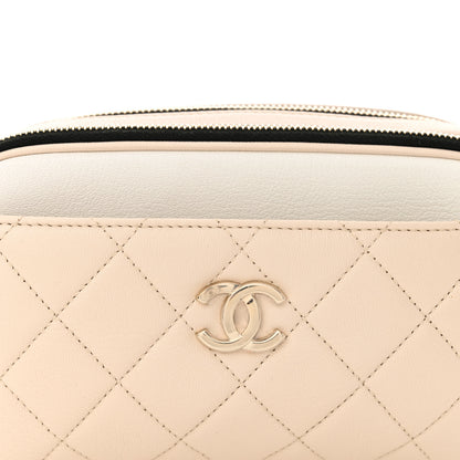 Chanel Goatskin Quilted Waist Bag Beige White Black 11 of 13