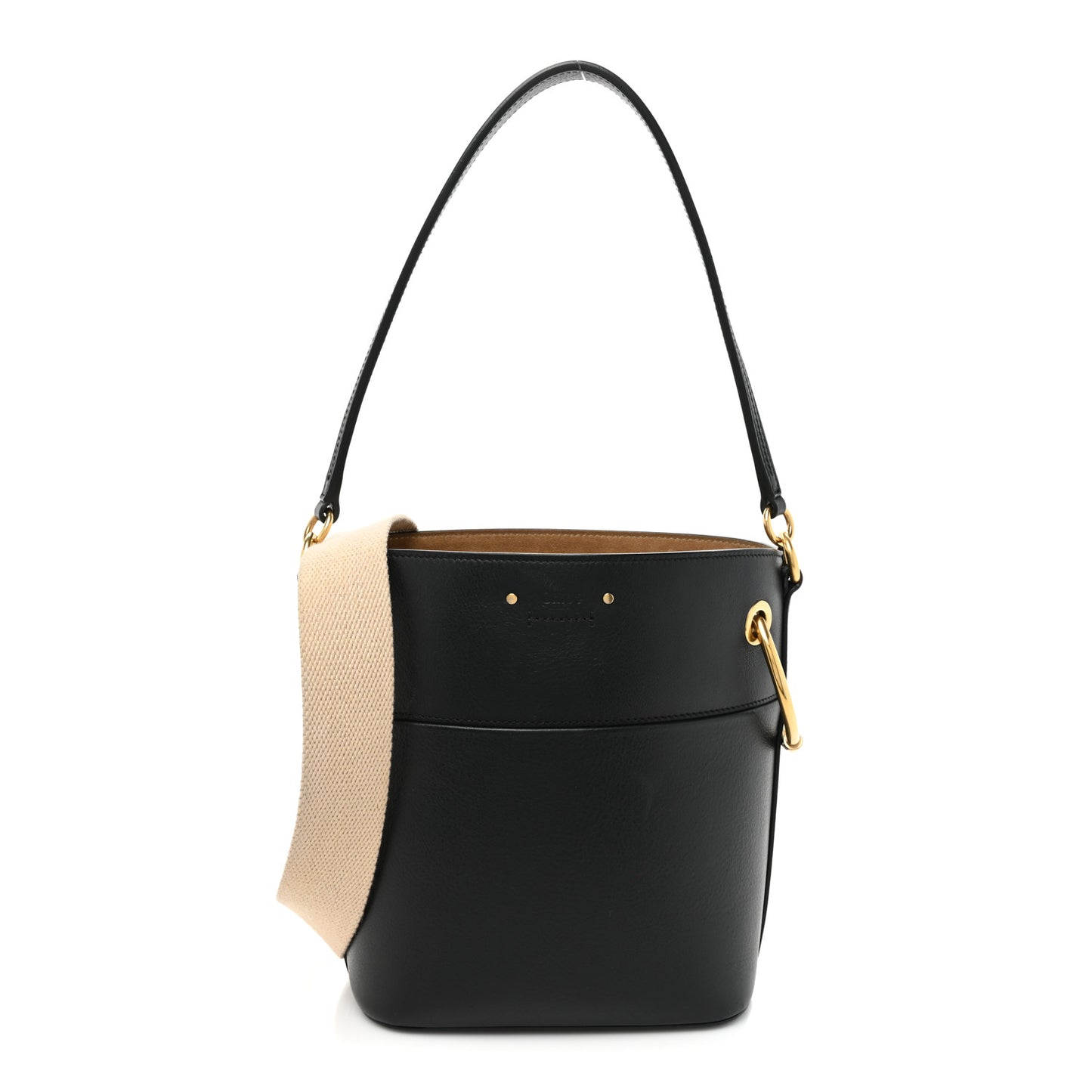 Smooth Calfskin Small Roy Bucket Bag Black