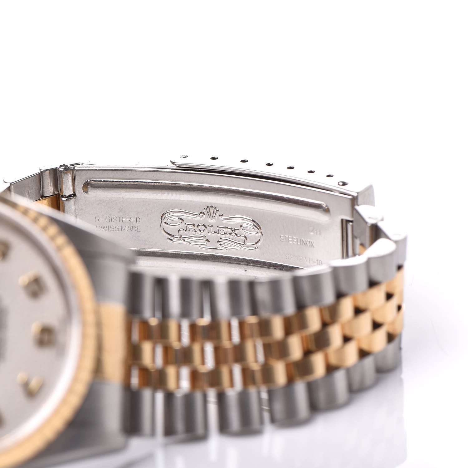 Rolex Stainless Steel 18K Yellow Gold 36mm Oyster Perpetual Datejust Watch White Arabic 16233 7 of 8