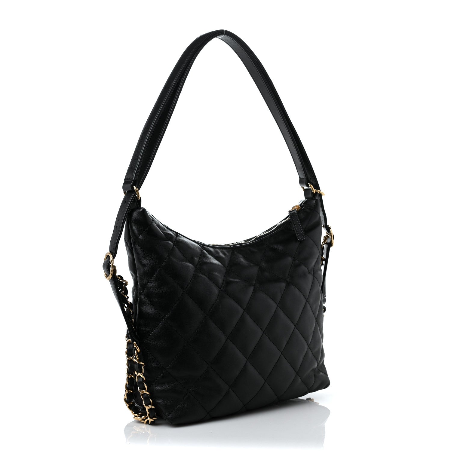 Chanel Lambskin Quilted Maxi Hobo Black 3 of 9