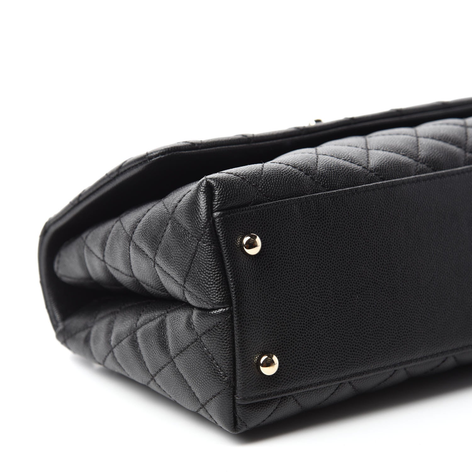 Chanel Caviar Lizard Embossed Quilted Small Coco Handle Flap Black 6 of 10