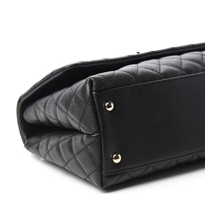 Chanel Caviar Lizard Embossed Quilted Small Coco Handle Flap Black 6 of 10