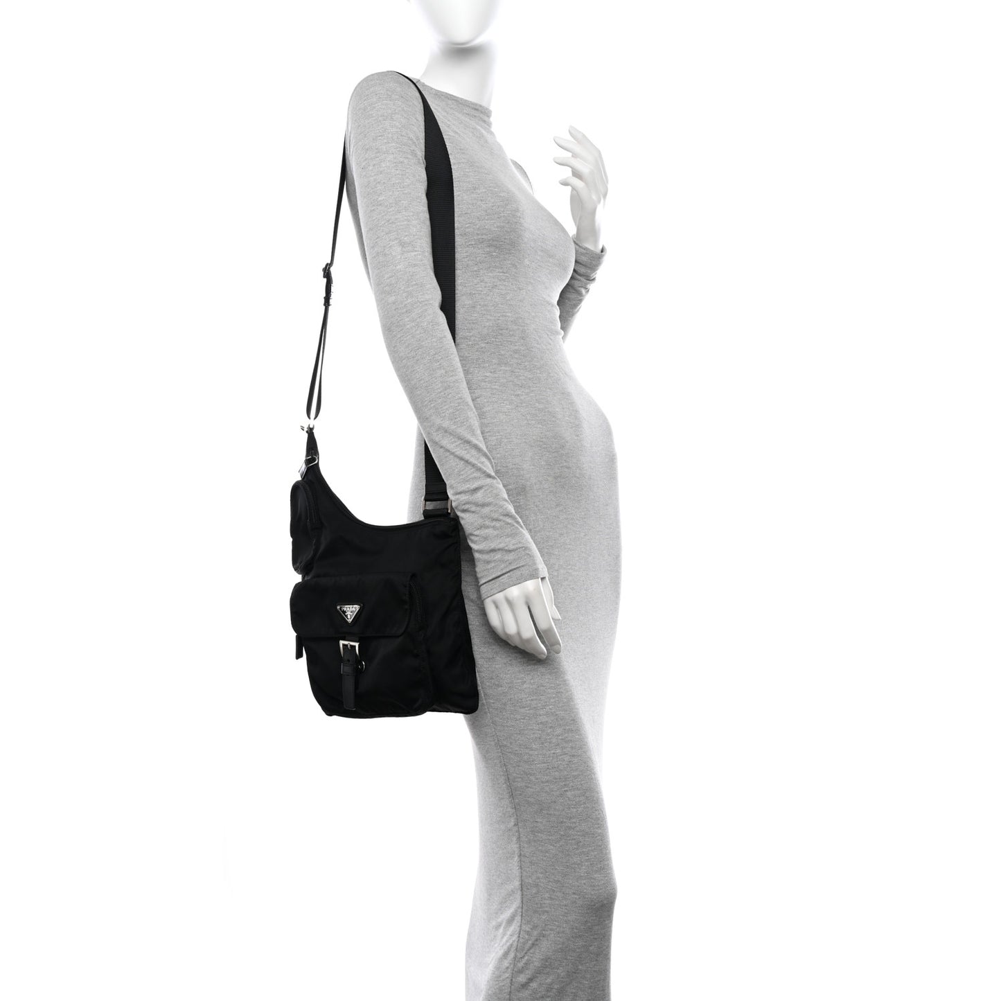 Nylon Vela Sling Messenger Bag Black