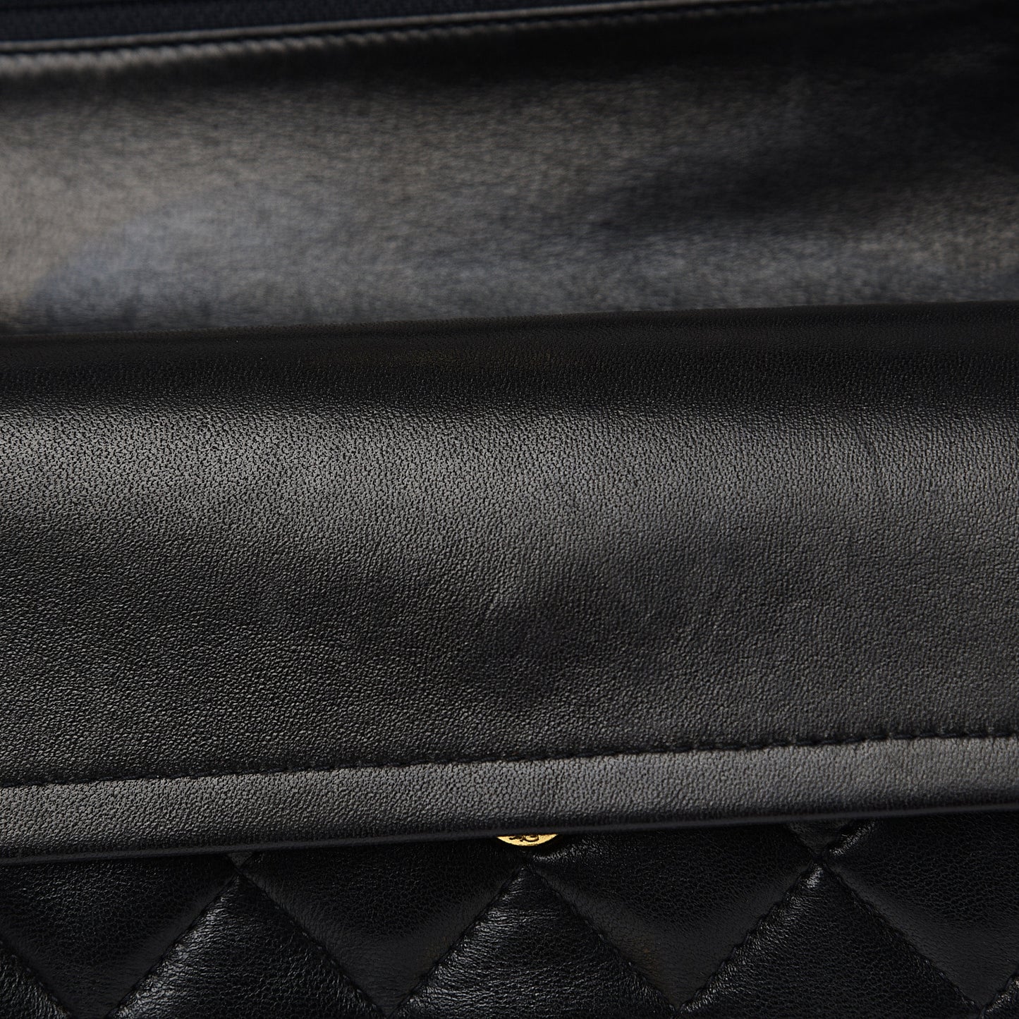 Lambskin Quilted Small Double Flap Black