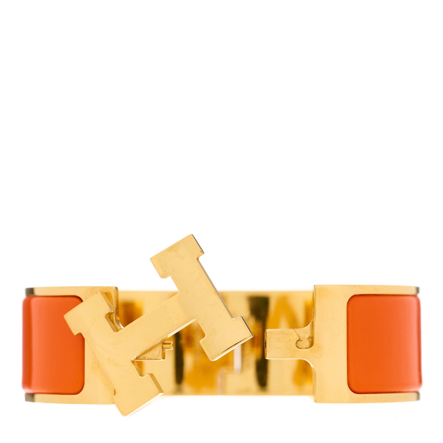 Hermes Enamel Wide Clic Clac H Bracelet PM Orange 2 of 4