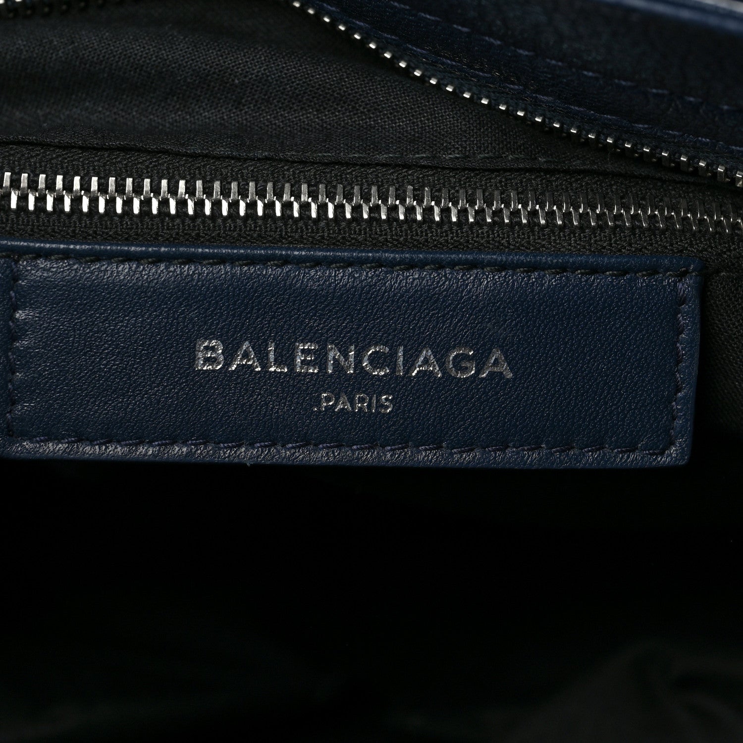 Balenciaga Chevre Silver Metallic Edge Hardware Velo Bleu Nuit Dark Sea 5 of 8