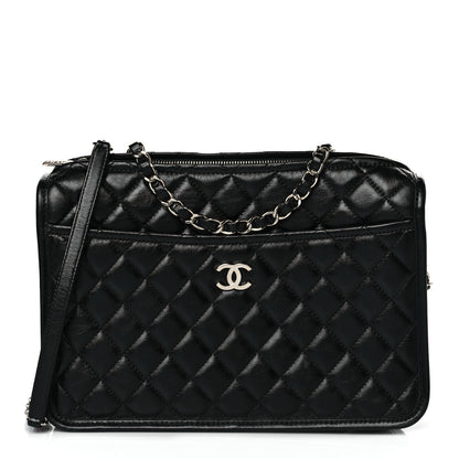 Chanel Aged Calfskin Quilted Large Working Vibe Camera Case Black 1 of 10