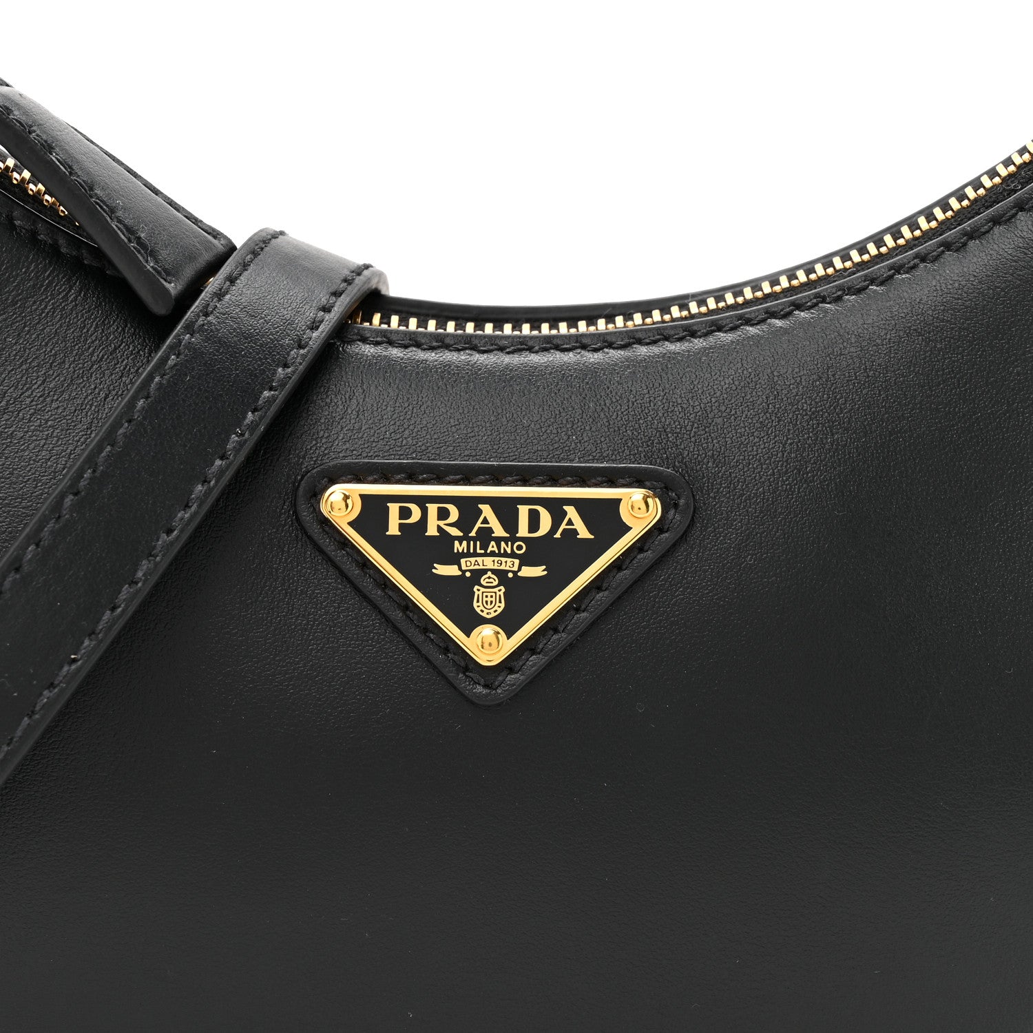 Prada Soft Calfskin Mini Arque Shoulder Bag Black 7 of 9