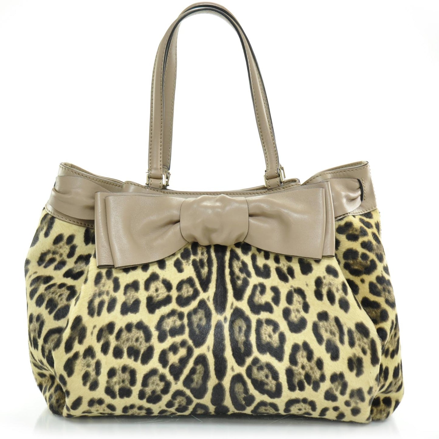 Calf Hair Leopard Print Medium Aphrodite Bow Tote