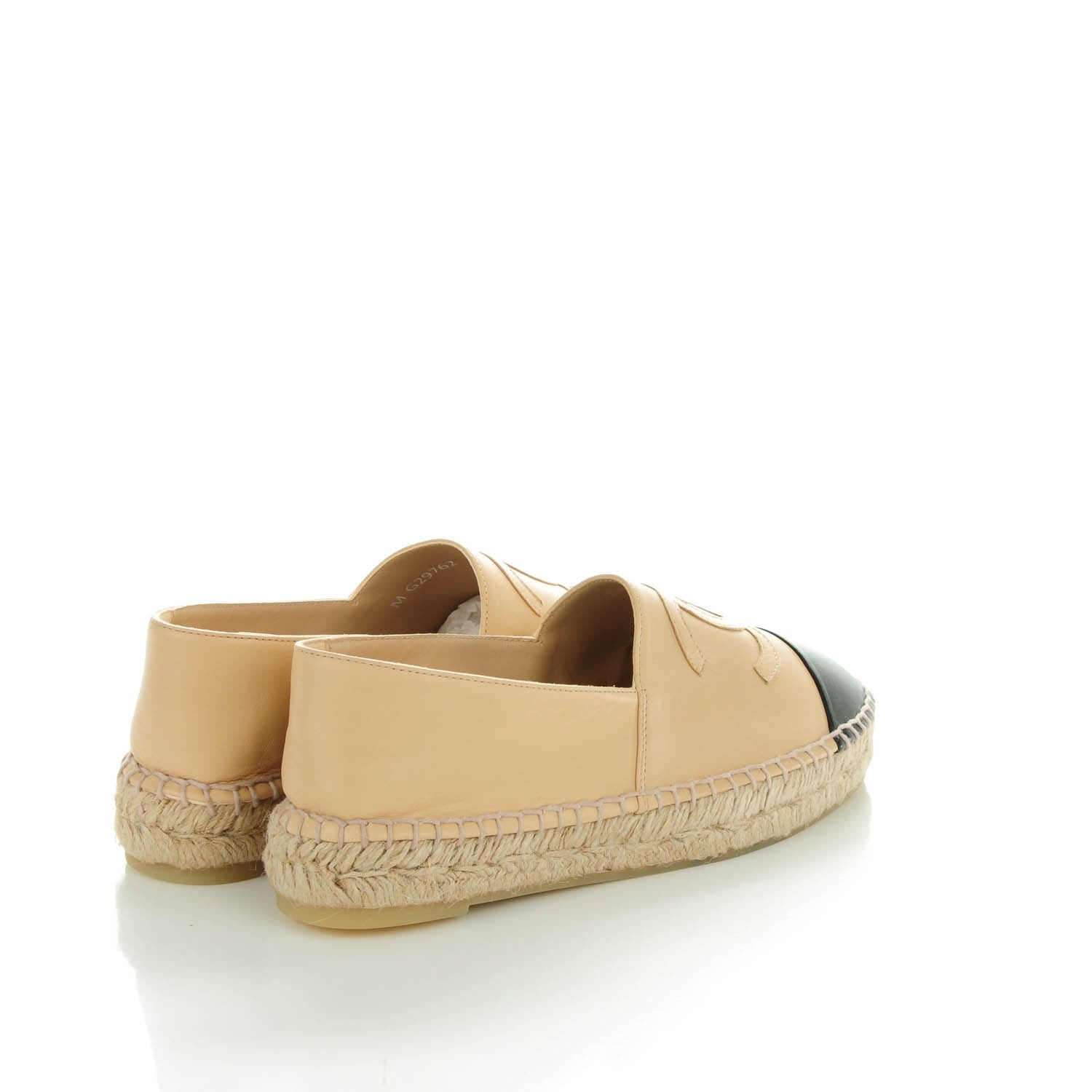 Chanel Lambskin CC Espadrilles 35 Beige Black 5 of 10