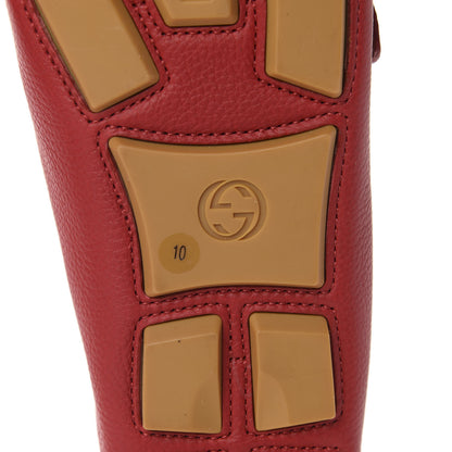 Gucci Calfskin Mens Web Sylvie Web Buckle Driver Loafers 10 Red 8 of 10
