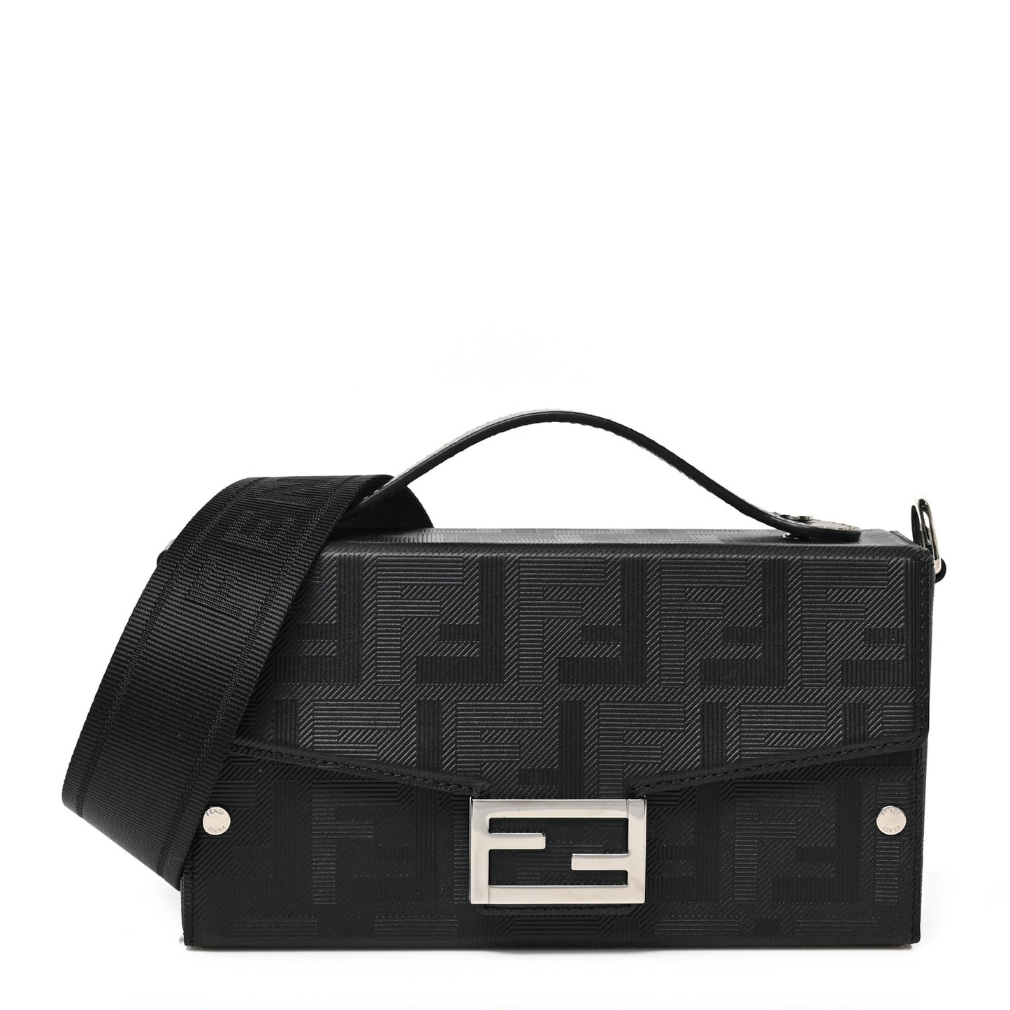 Vitello King FF Lines Embossed Baguette Soft Trunk Black